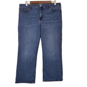 NINE WEST Chrystie Capri Stretched Relaxed-Fit Capri Pant Blue Jeans Size 16